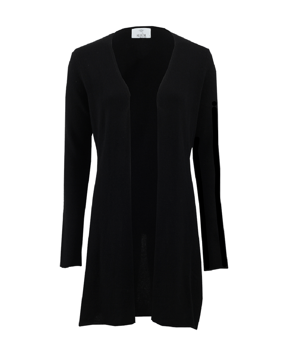 ALLUDE-Long Open Drape Cardigan-