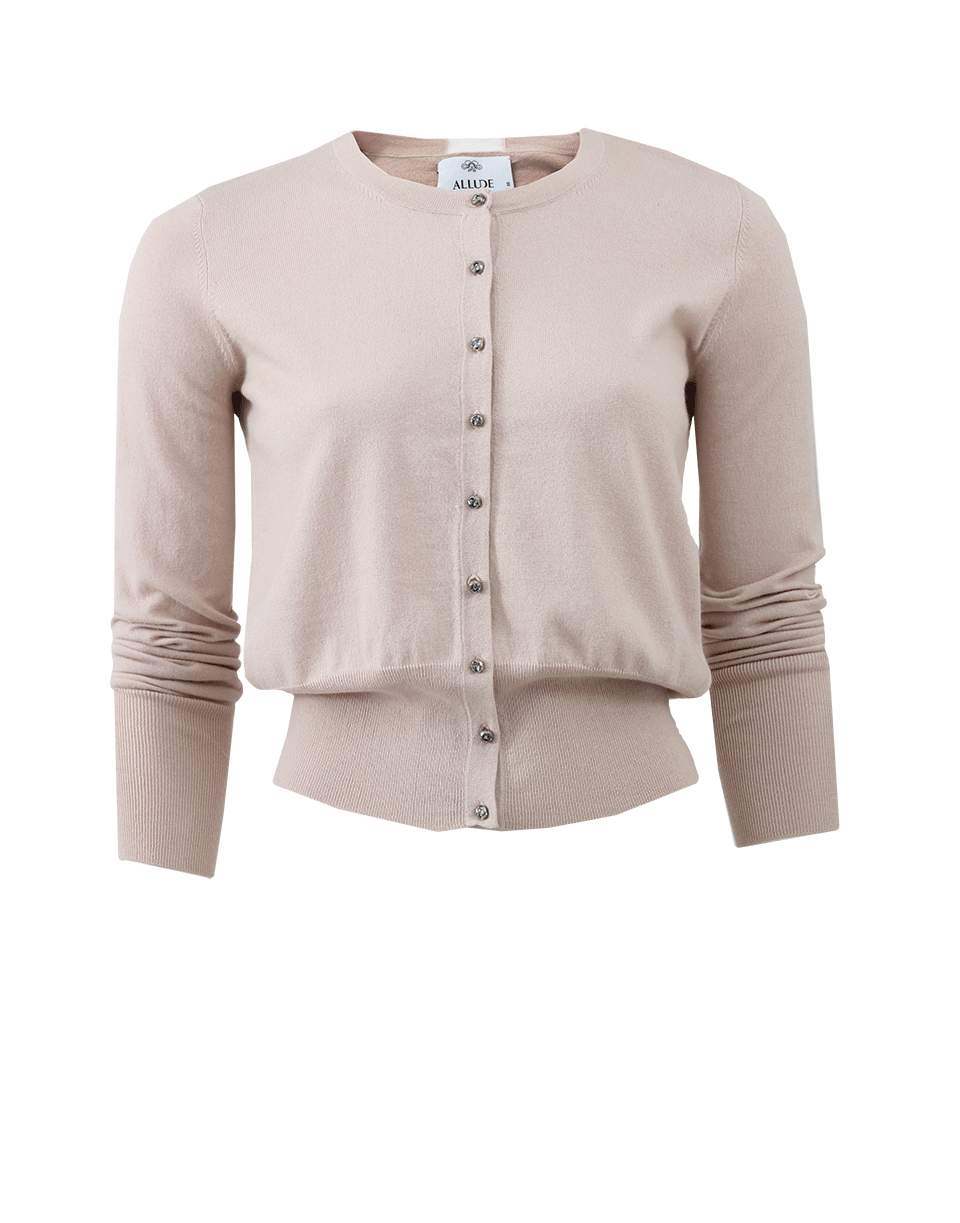ALLUDE-Crystal Button Cardigan-