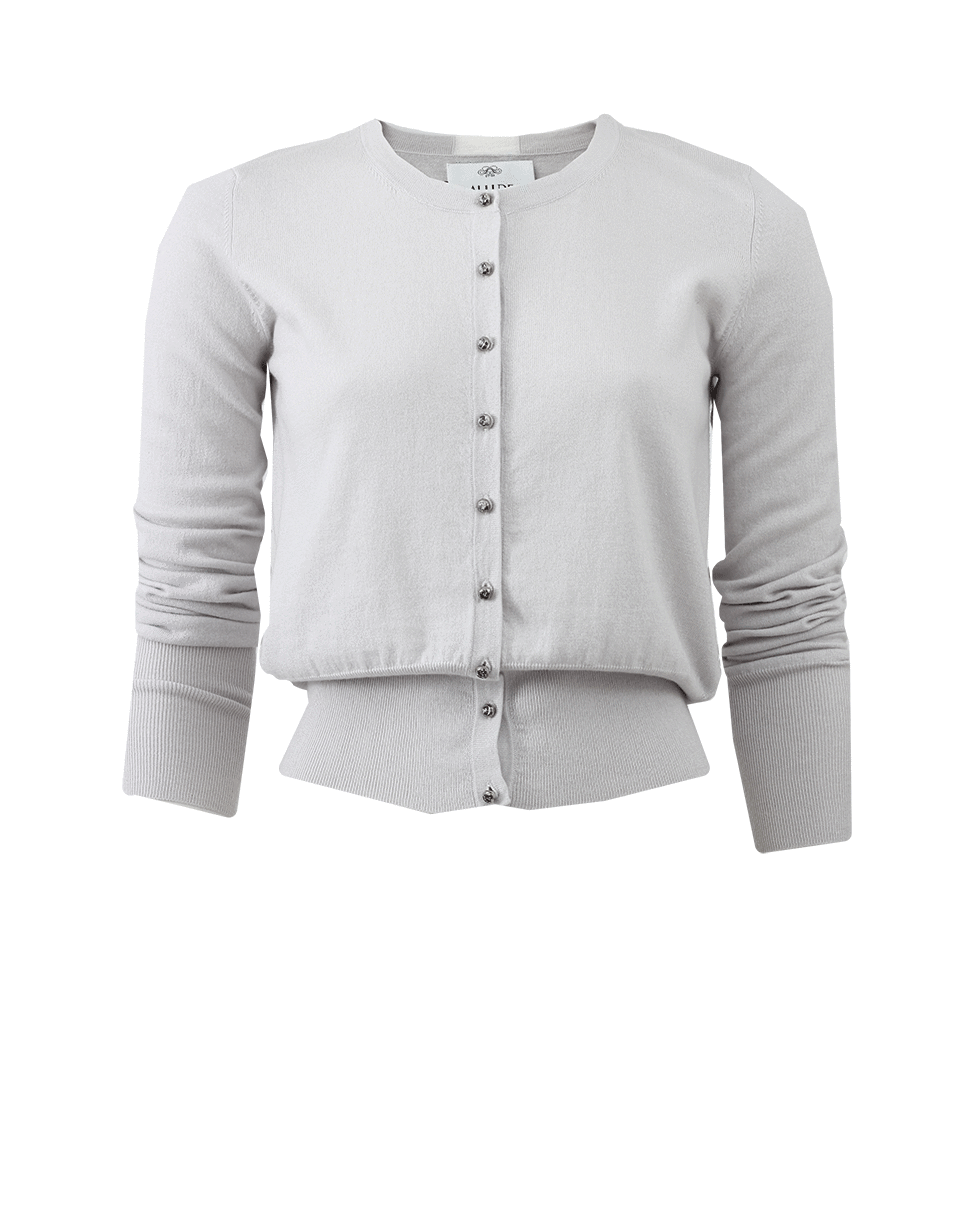 ALLUDE-Crystal Button Cardigan-