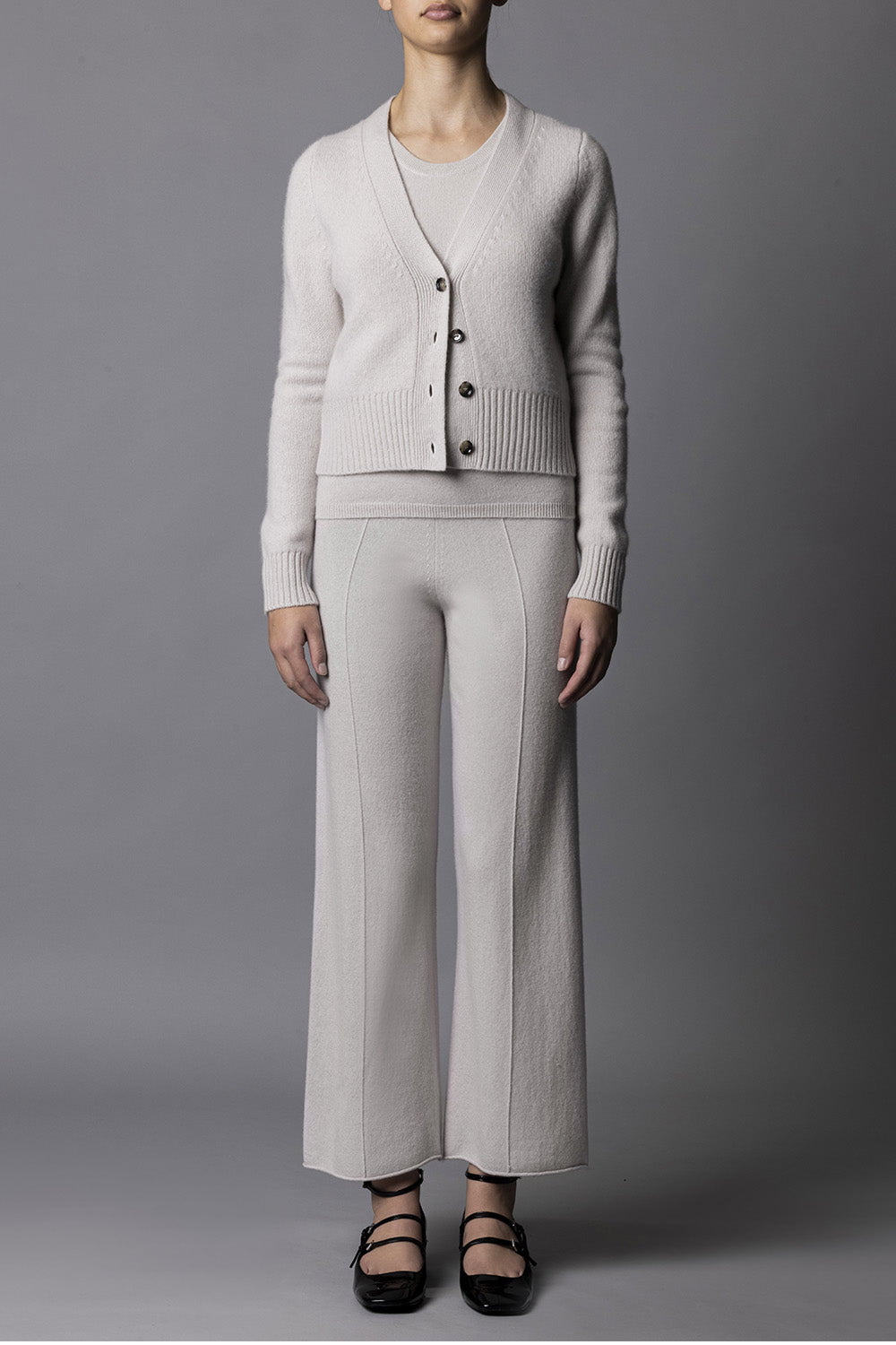 ALLUDE-V-Cardigan - Ivory-