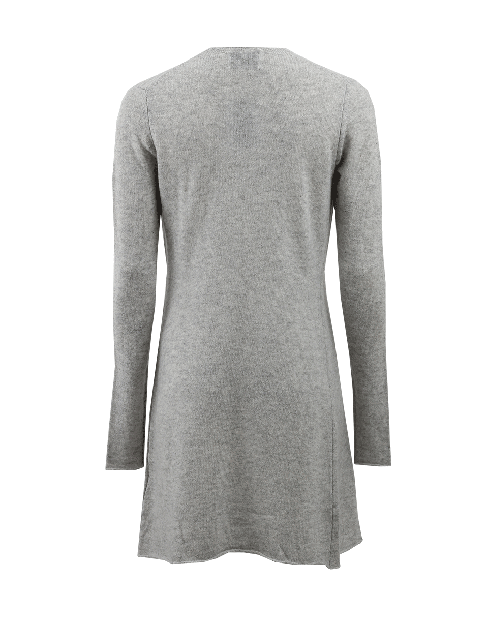 ALLUDE-Long Open Drape Cardigan-LT GREY