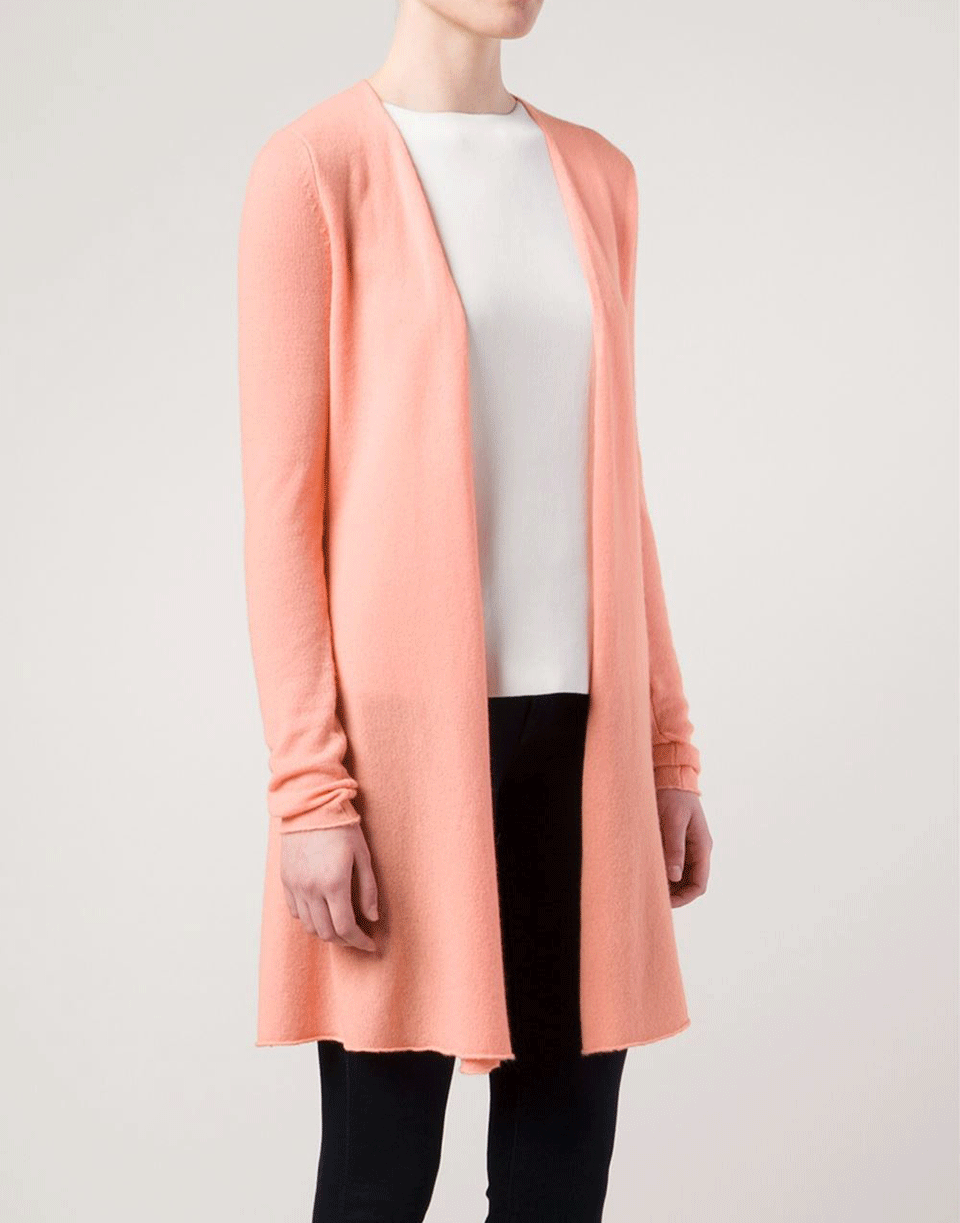 ALLUDE-Long Open Drape Cardigan-MELON