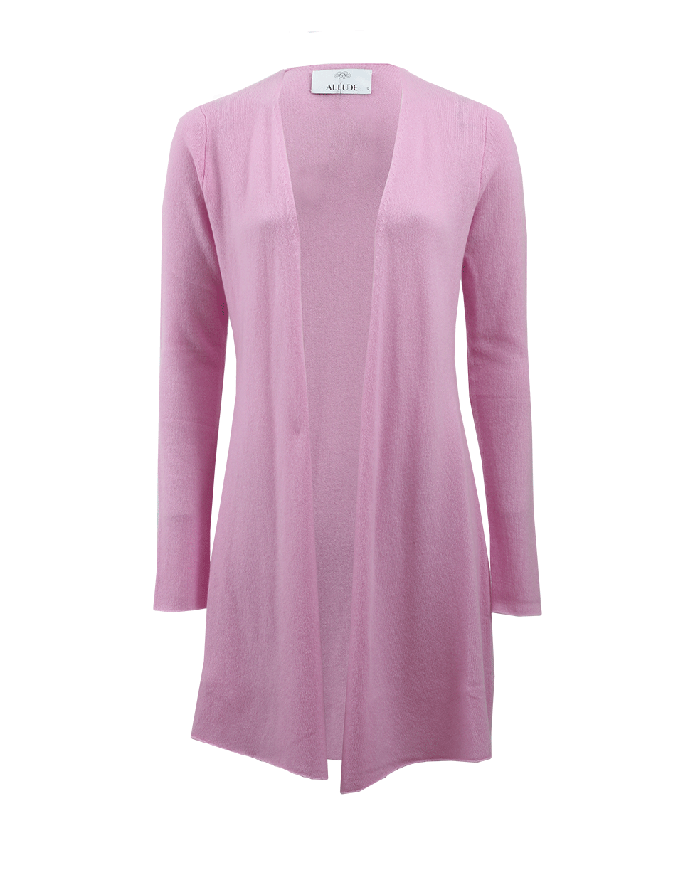 ALLUDE-Long Open Drape Cardigan-