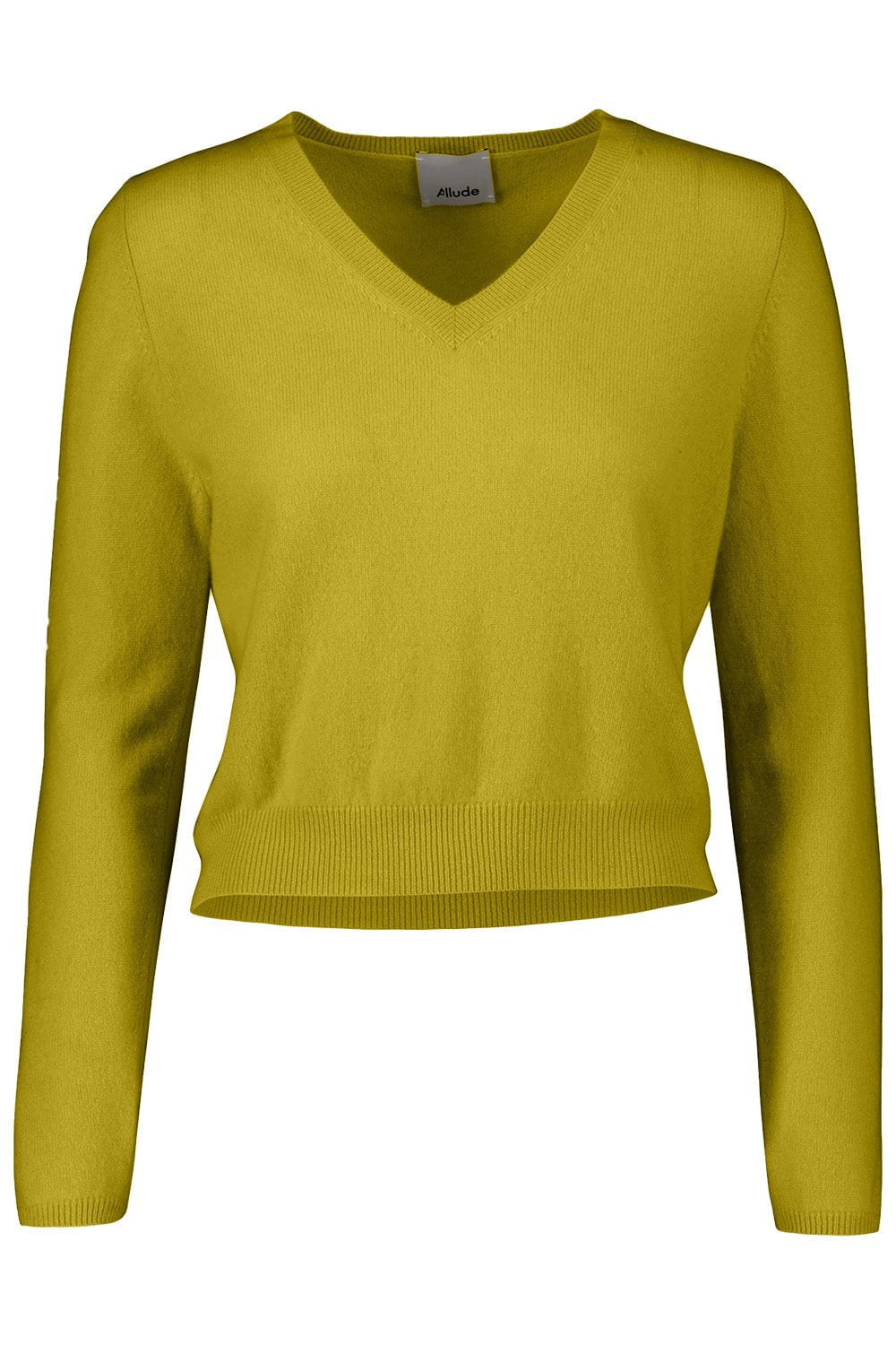 ALLUDE-V-Sweater - Chartreuse-