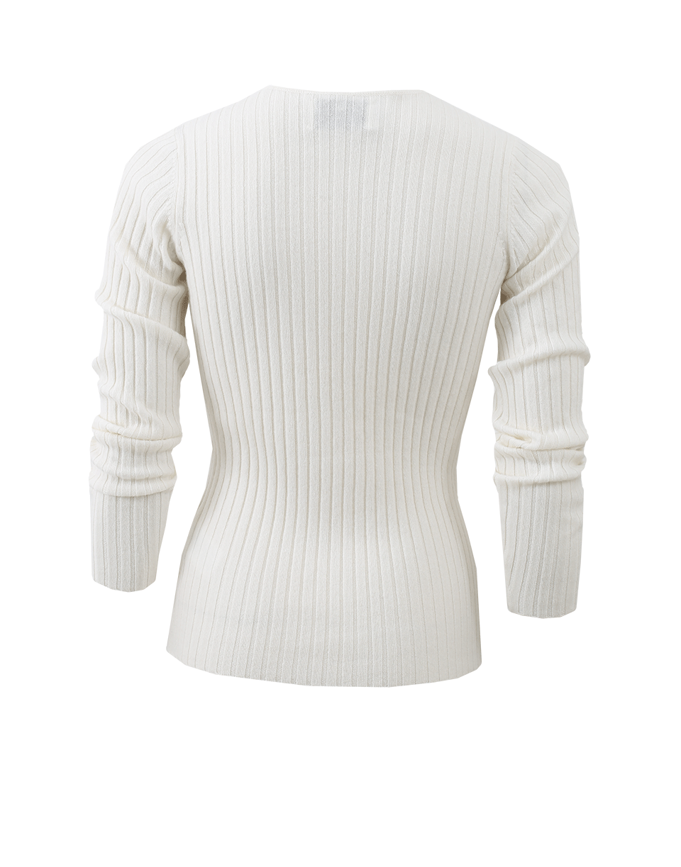 ALLUDE-Ribbed Fitted Pullover-