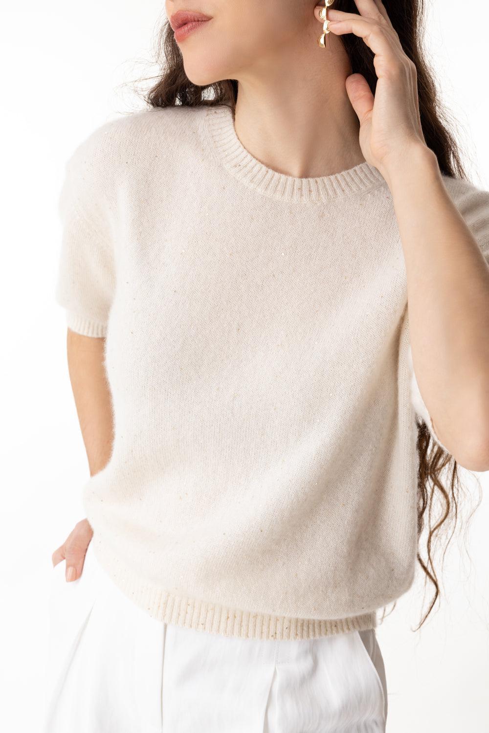 Half Sleeve Sweater - Fleur De Sel-FLEURDES-XS-CLOTHINGTOPSWEATER-ALLUDE