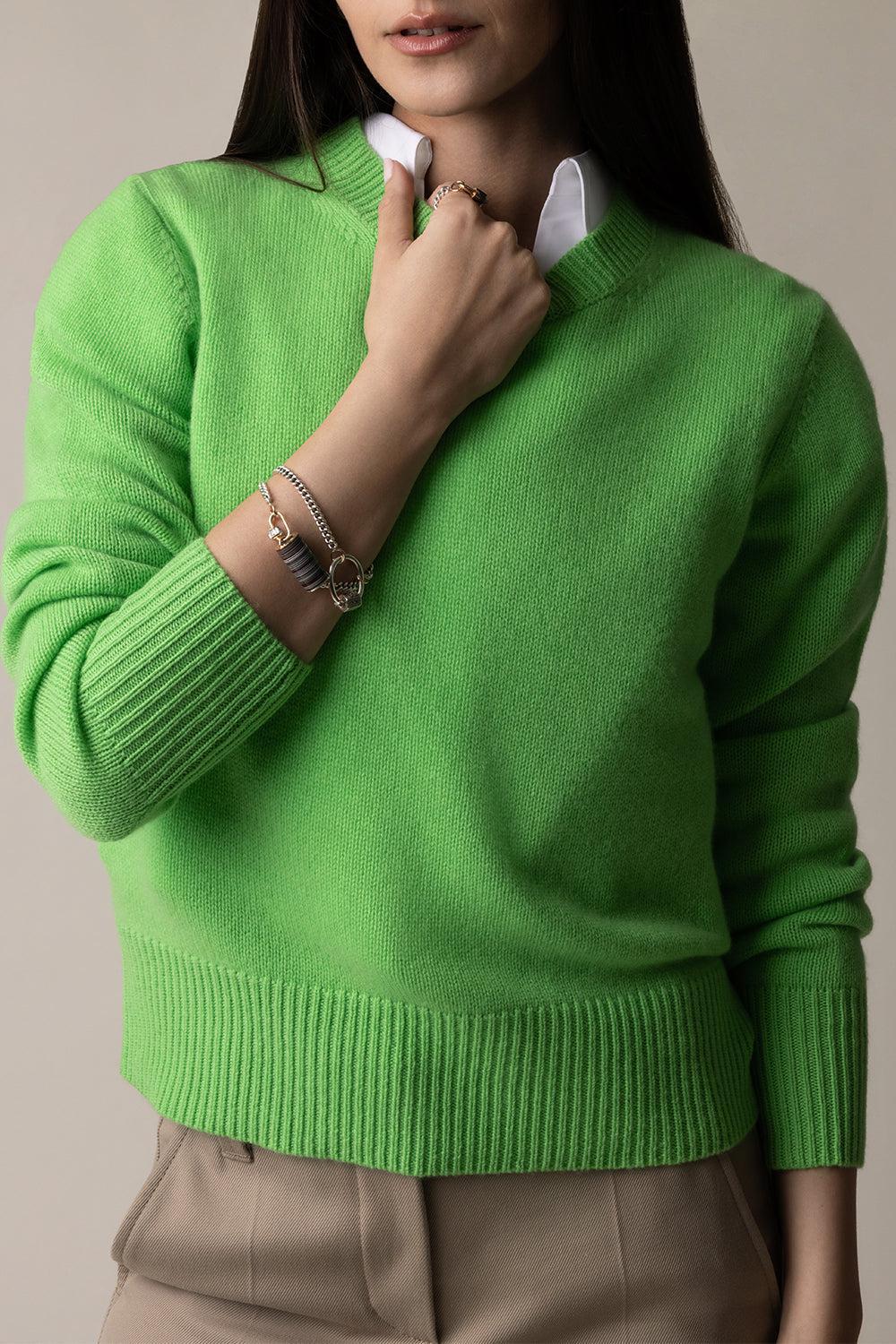 Long Sleeve Sweater - Green Glow-GRN GLOW-XS-CLOTHINGTOPSWEATER-ALLUDE