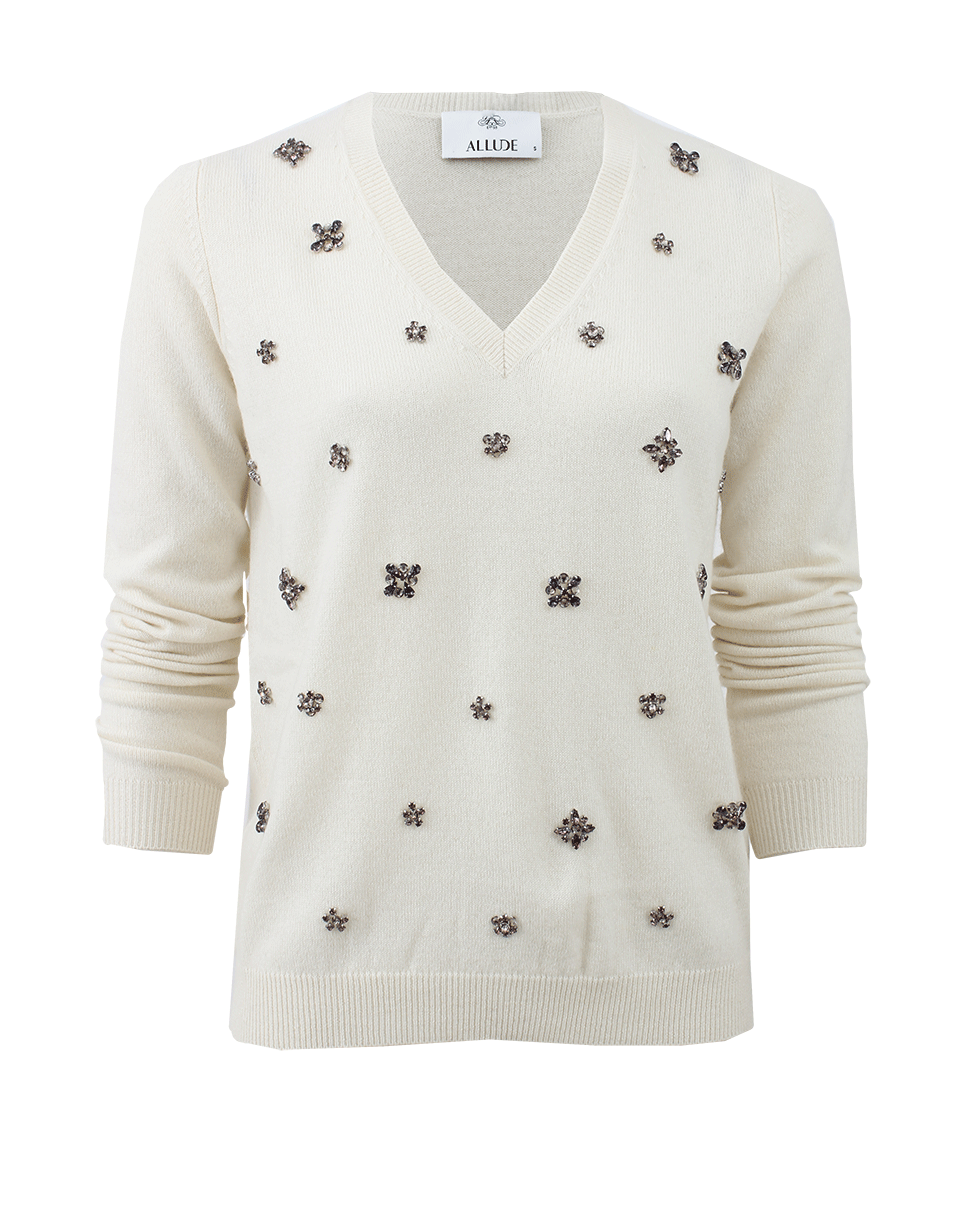 ALLUDE-Embellished Pullover-