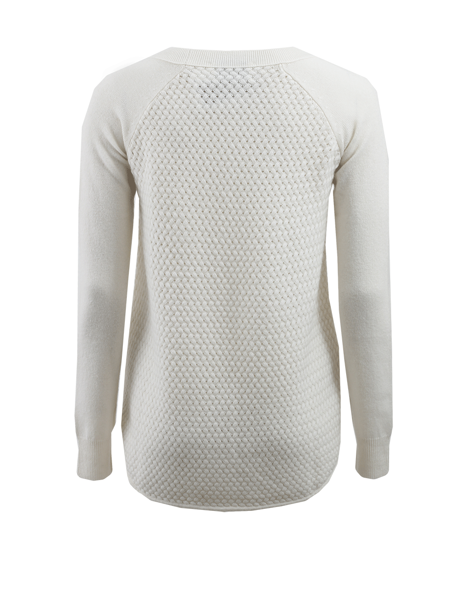 ALLUDE-Woven Back Pullover-