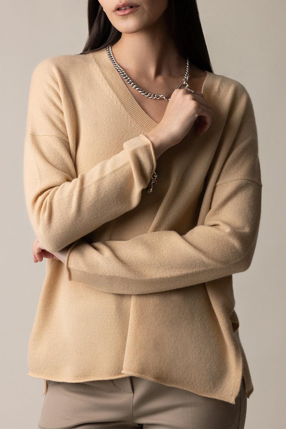 V-Neck Sweater-MACDMIA-XS-CLOTHINGTOPSWEATER-ALLUDE