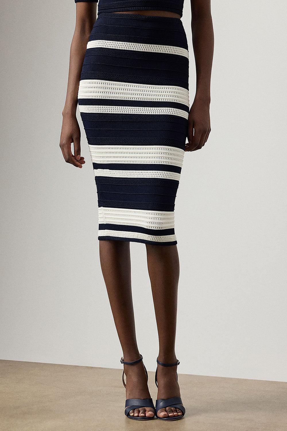 Ferris Pencil Skirt-STRIPE-XS-CLOTHINGSKIRTMIDI-RALPH LAUREN