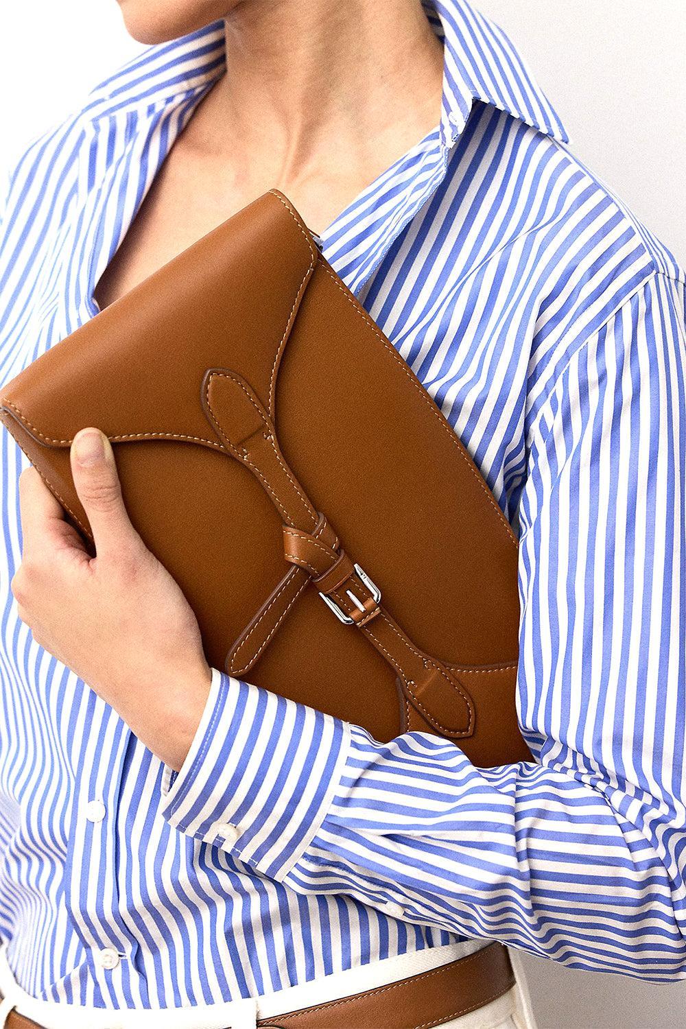 The Ralph Medium Pouchette - RL Gold-BROWN-HANDBAGCLUTCHES-RALPH LAUREN