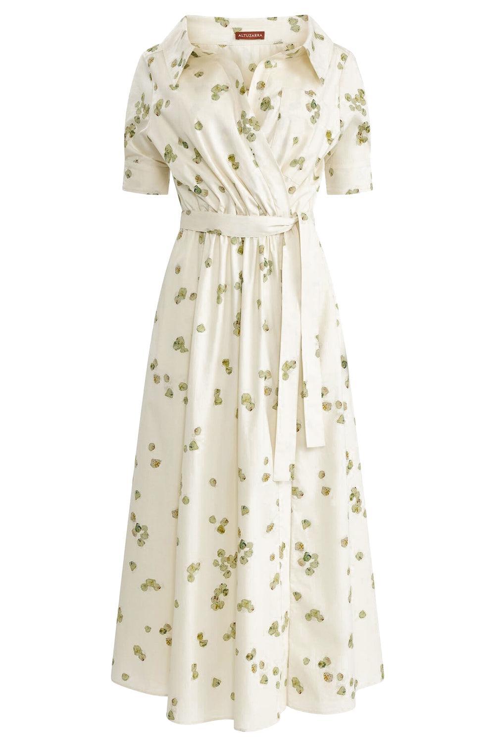 Lydia Dress - Ivory Allover Petals-CREAM-34-CLOTHINGDRESSCASUAL-ALTUZARRA