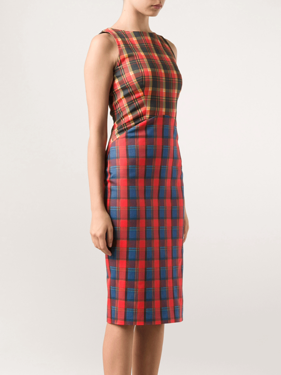 ALTUZARRA-Shadow Multi-Check Dress-