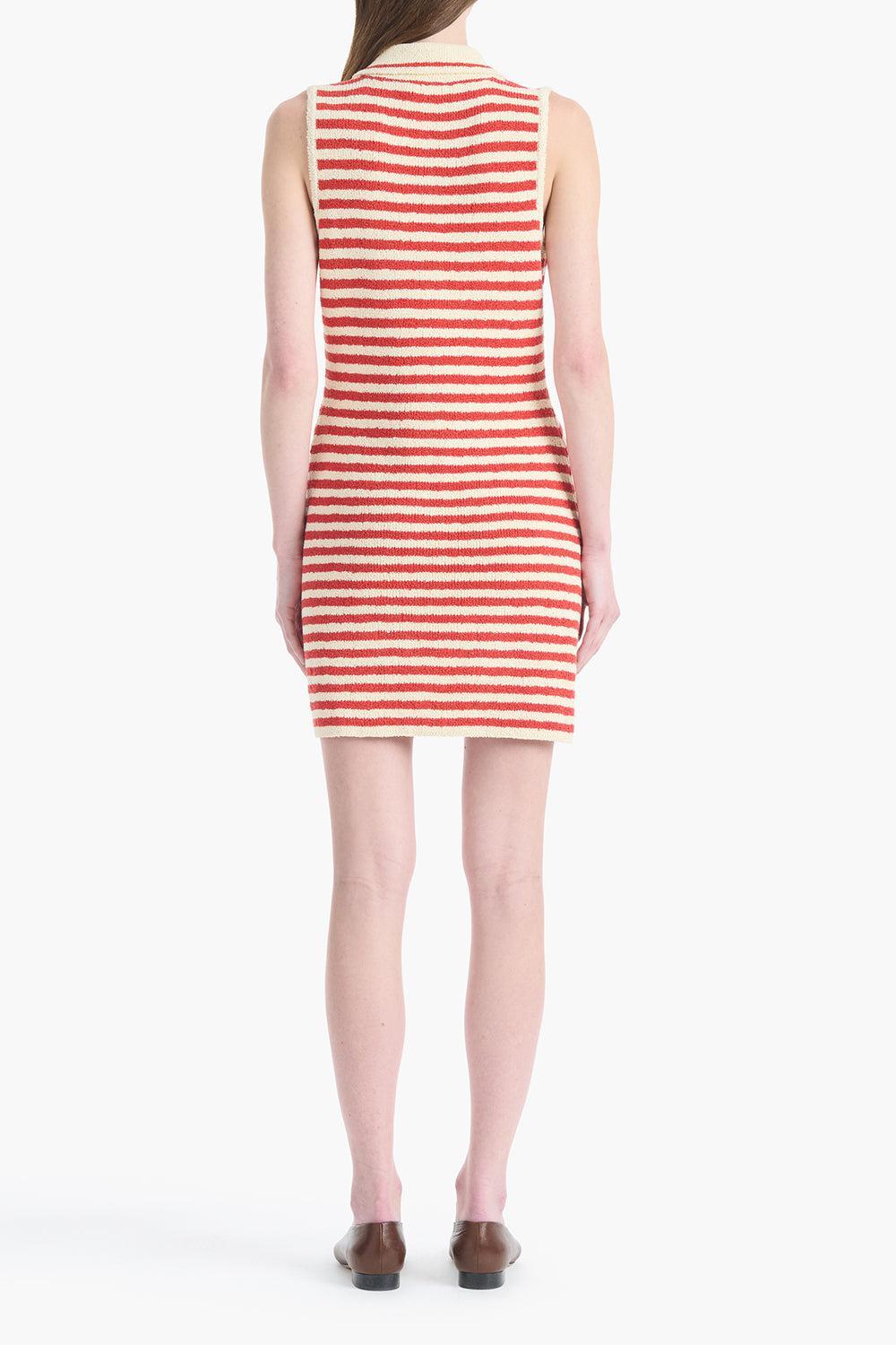 Mamie Dress - Red Ivory-STRIPE-XS-CLOTHINGDRESSCASUAL-ALTUZARRA