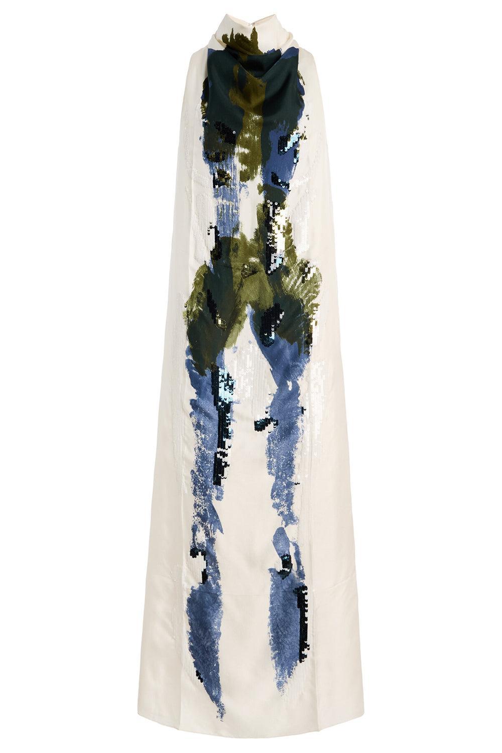 Noori High Neck Dress-BLUE-38-CLOTHINGDRESSEVENING-ALTUZARRA
