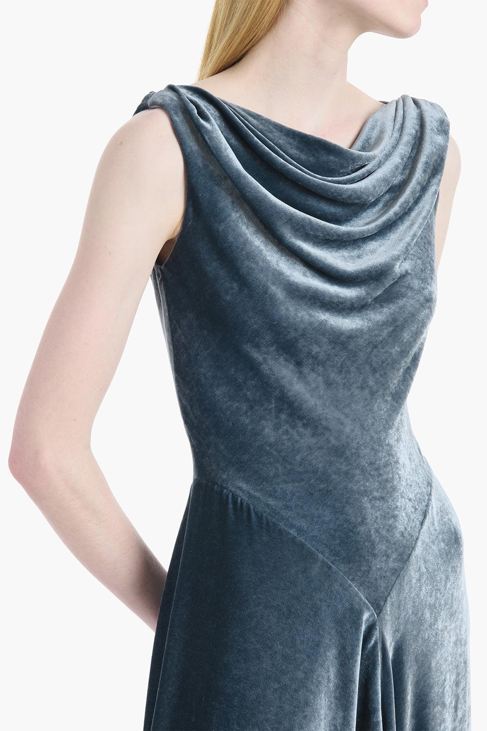 Drina Velvet Maxi Dress-GREY-36-CLOTHINGDRESSEVENING-ALTUZARRA