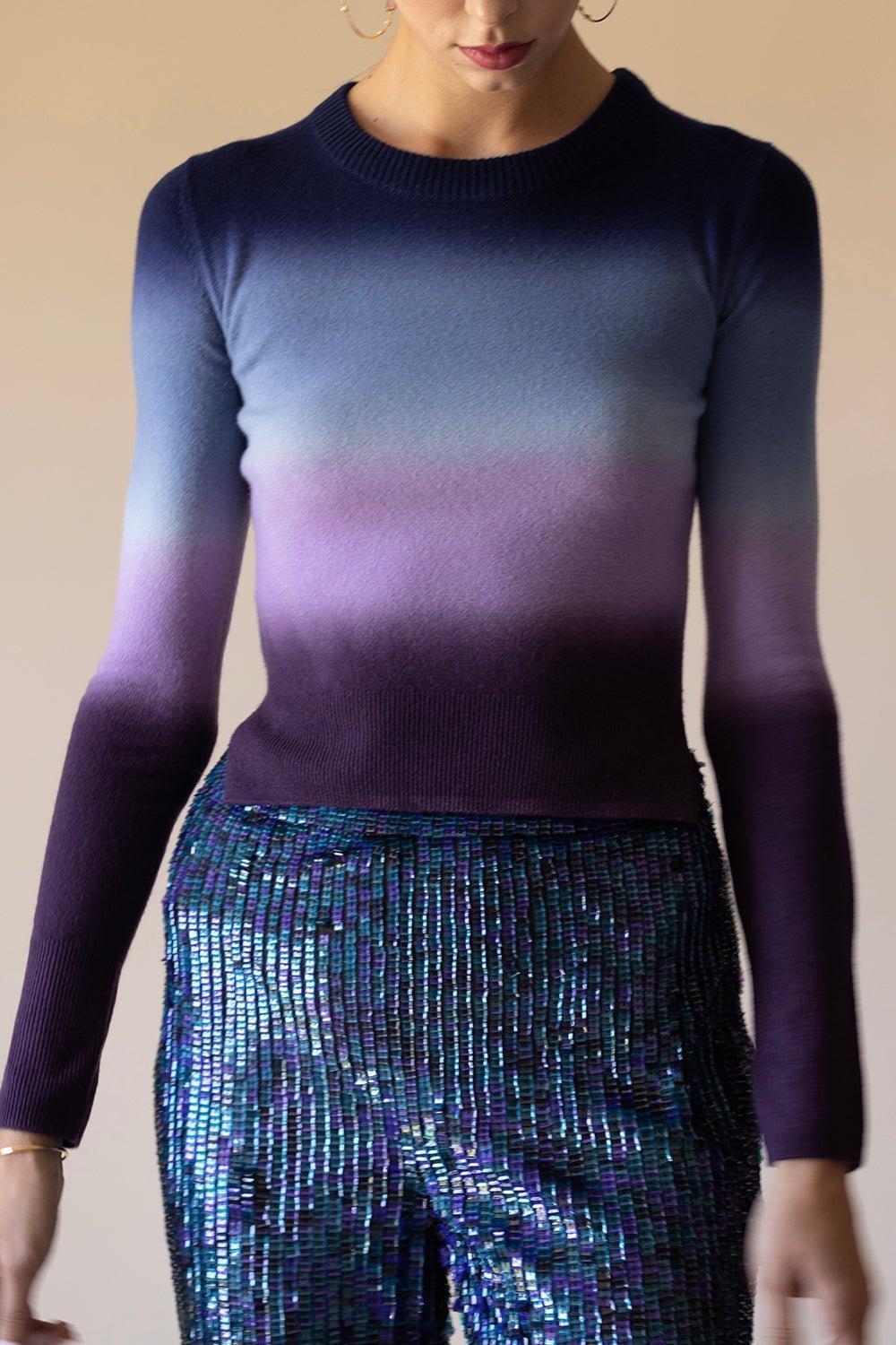 ALTUZARRA-Camarina Sweater - Aubergine Dip Dye-