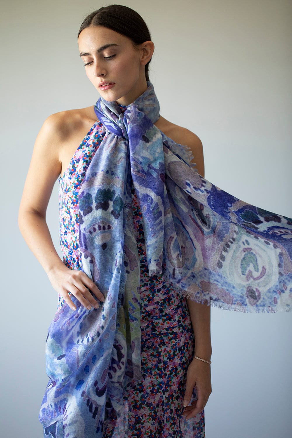 AMA PURE-Peacock Scarf-PEACOCK