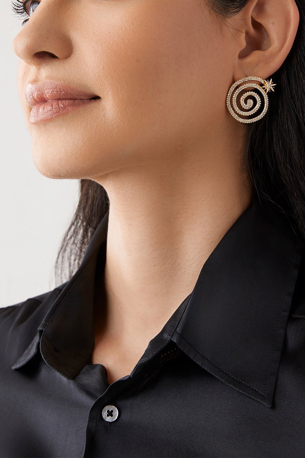 Amina Sorel Fine Jewelry-CONTINUUM DIAMOND LUSH PAVE EARRINGS-YELLOW GOLD
