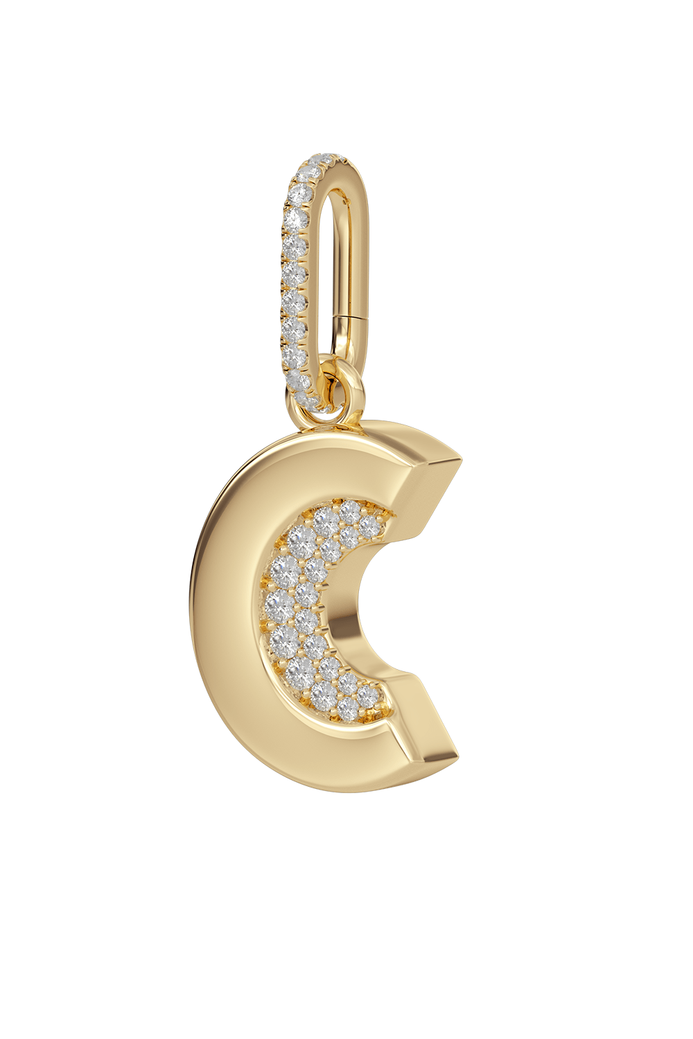 Amina Sorel Fine Jewelry-BLOCK LETTER ABC CHARM PENDANT-YELLOW GOLD