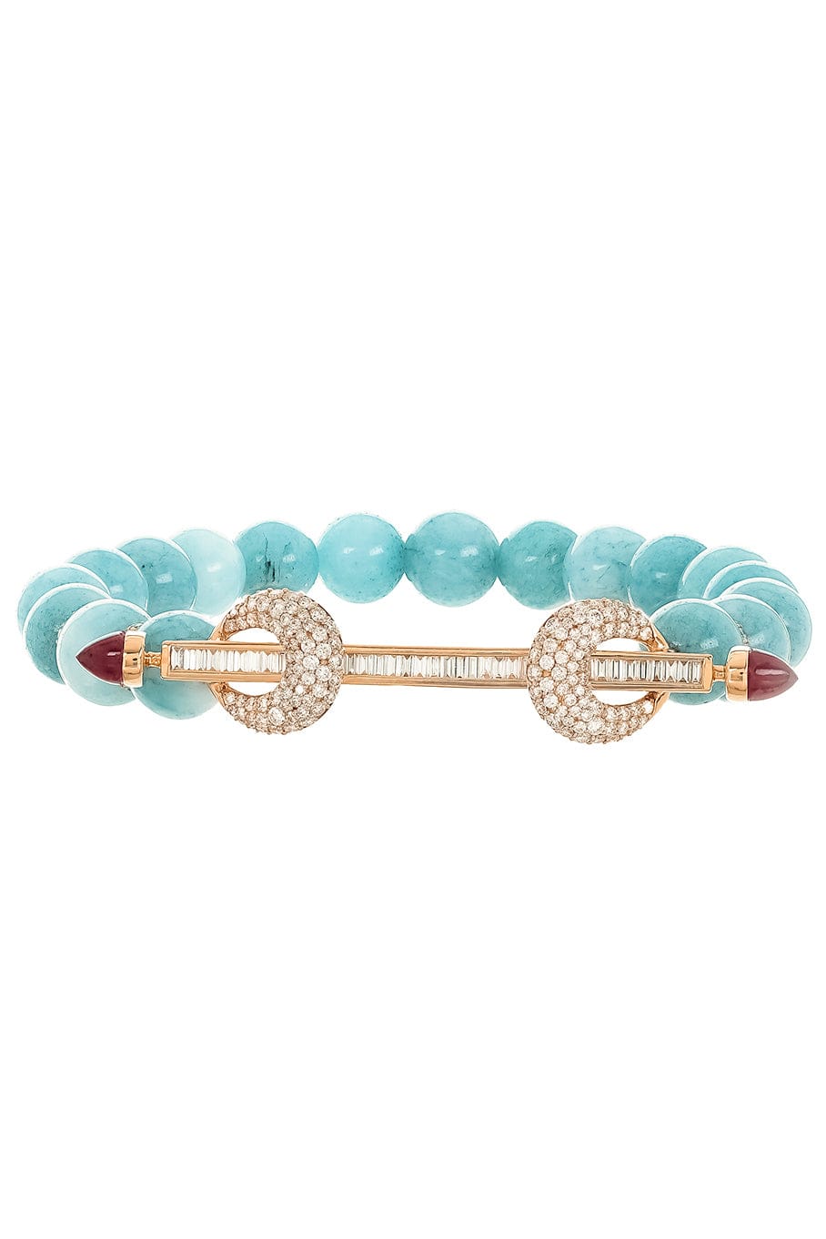 ANANYA-Aquamarine Diamond Chakra Bracelet-ROSE GOLD