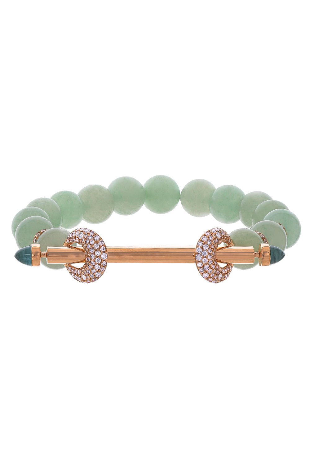 ANANYA-Aventurine Blue Topaz Chakra Bracelet-ROSE GOLD