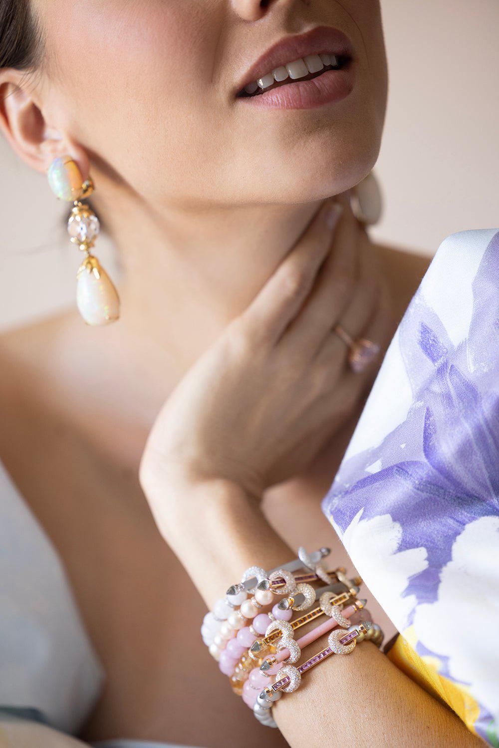 ANANYA-Pearl Ruby Chakra Bracelet-ROSE GOLD