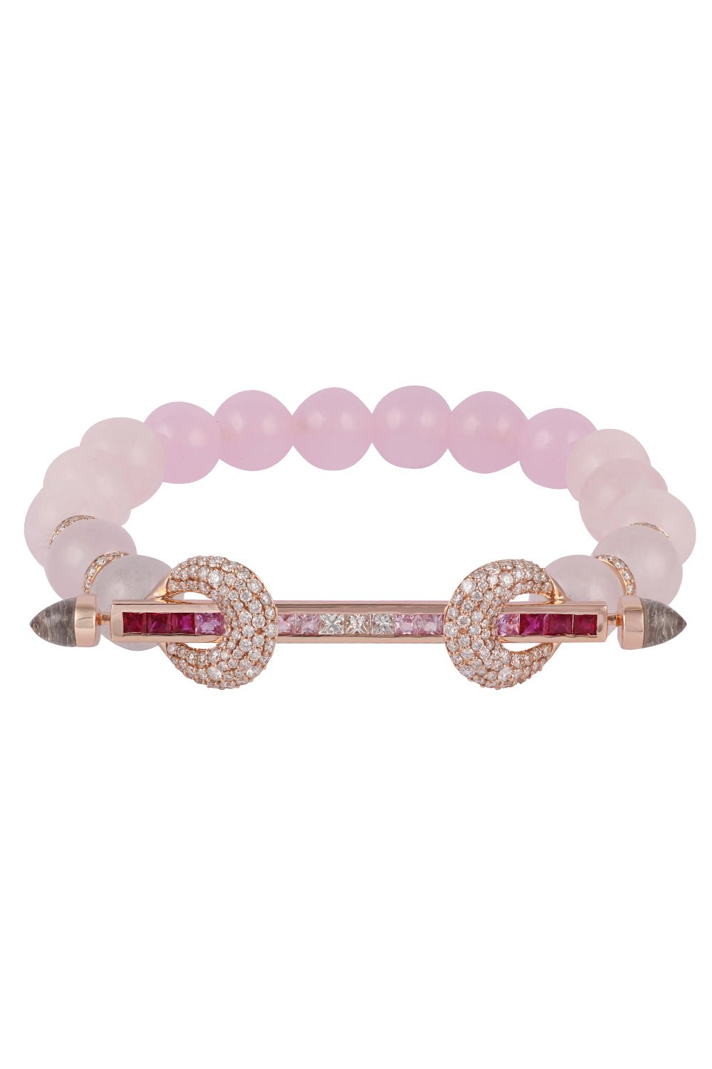 ANANYA-Rose Quartz Ombre Chakra Bracelet-ROSE GOLD