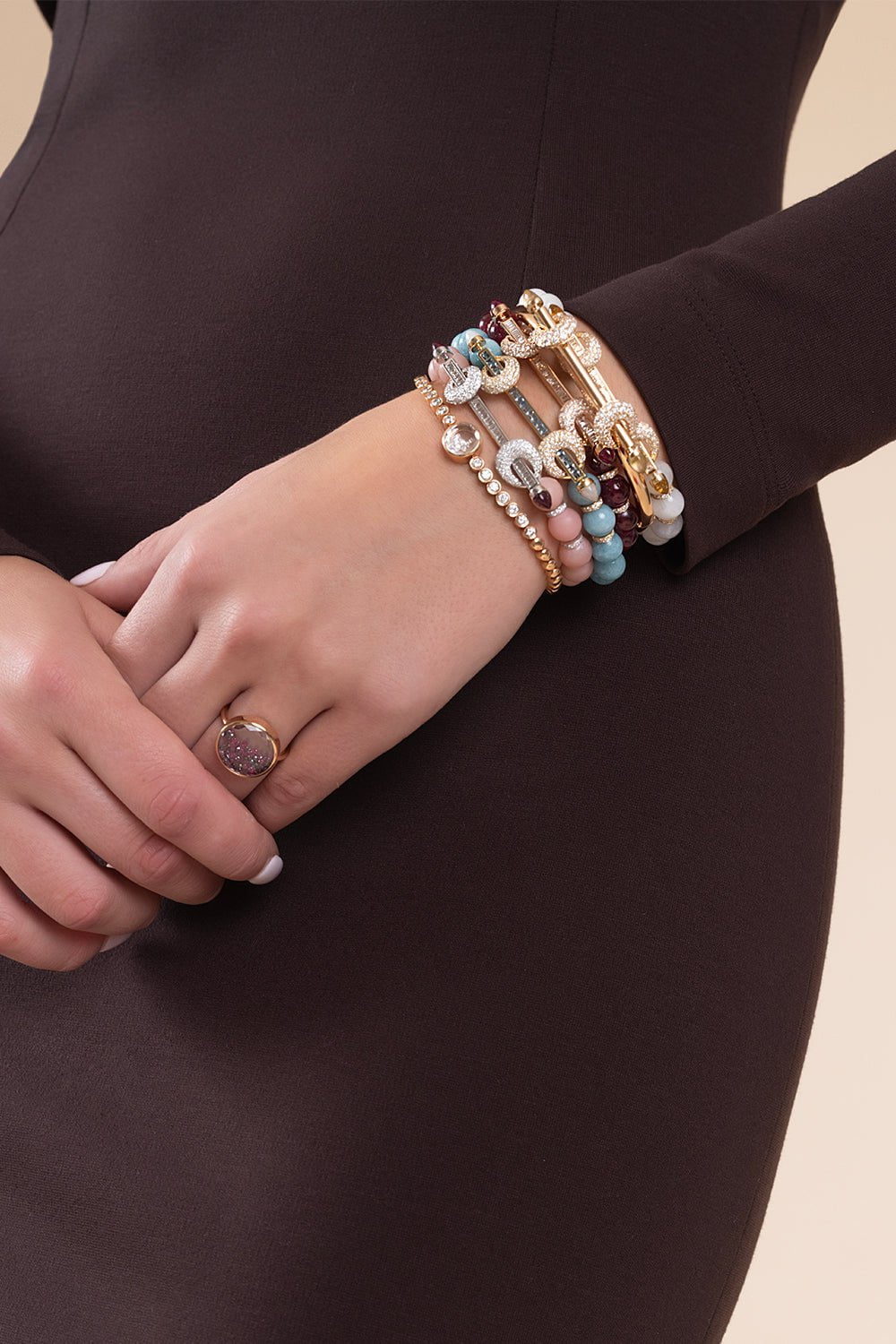 ANANYA-Ruby Diamond Chakra Bracelet-ROSE GOLD
