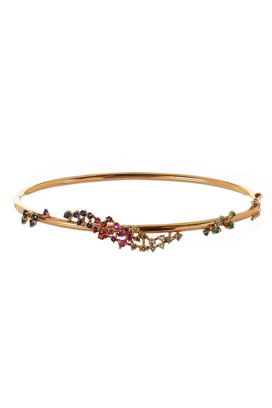 Sapphire Rainbow Scatter Bangle Bracelet