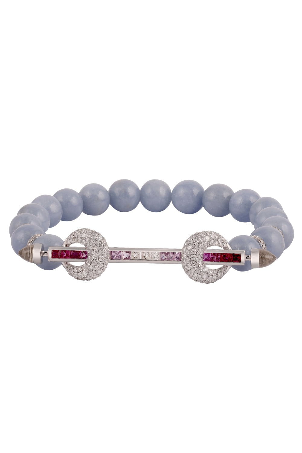 ANANYA-Angelite Pink Sapphire Chakra Bracelet-WHITE GOLD