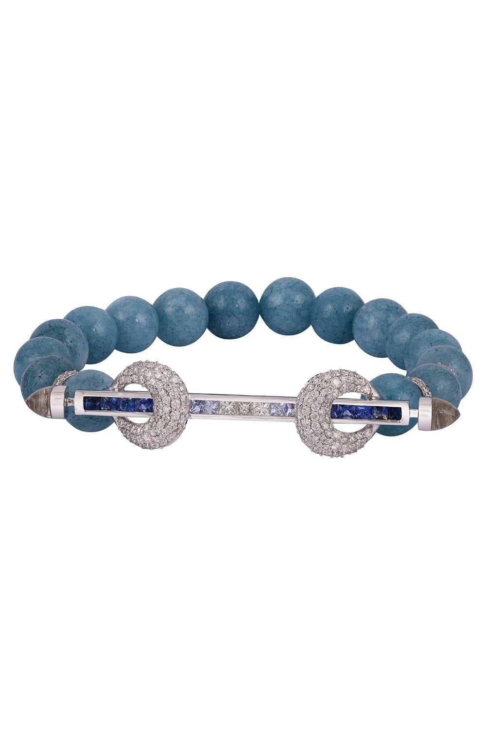 ANANYA-Aquamarine Ombre Chakra Bracelet-WHITE GOLD