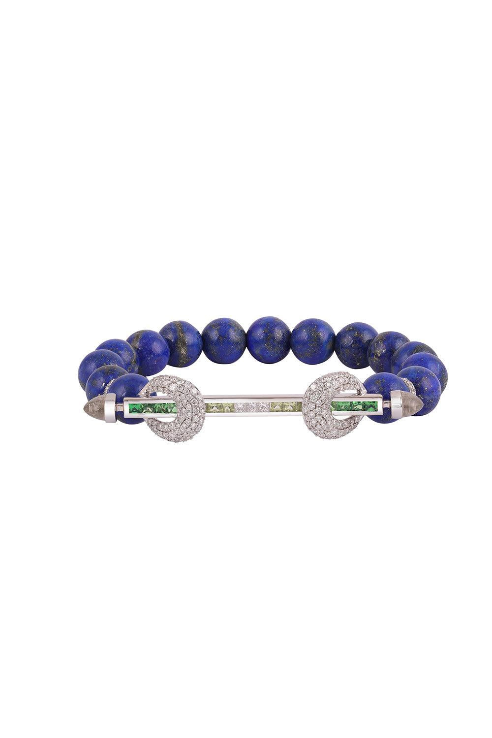 Green Ombre Lapis Chakra Bracelet-WHITE GOLD-JEWELRYFINE JEWELBRACELET O-ANANYA