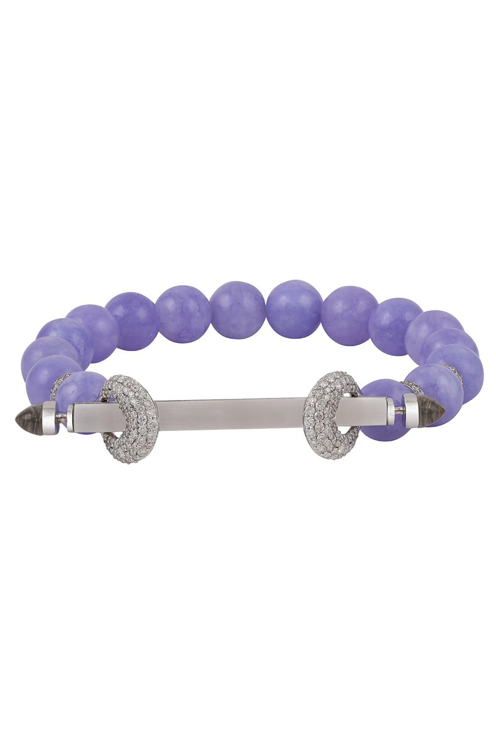 ANANYA-Lavender Jade Frosted Quartz Chakra Bracelet-WHITE GOLD