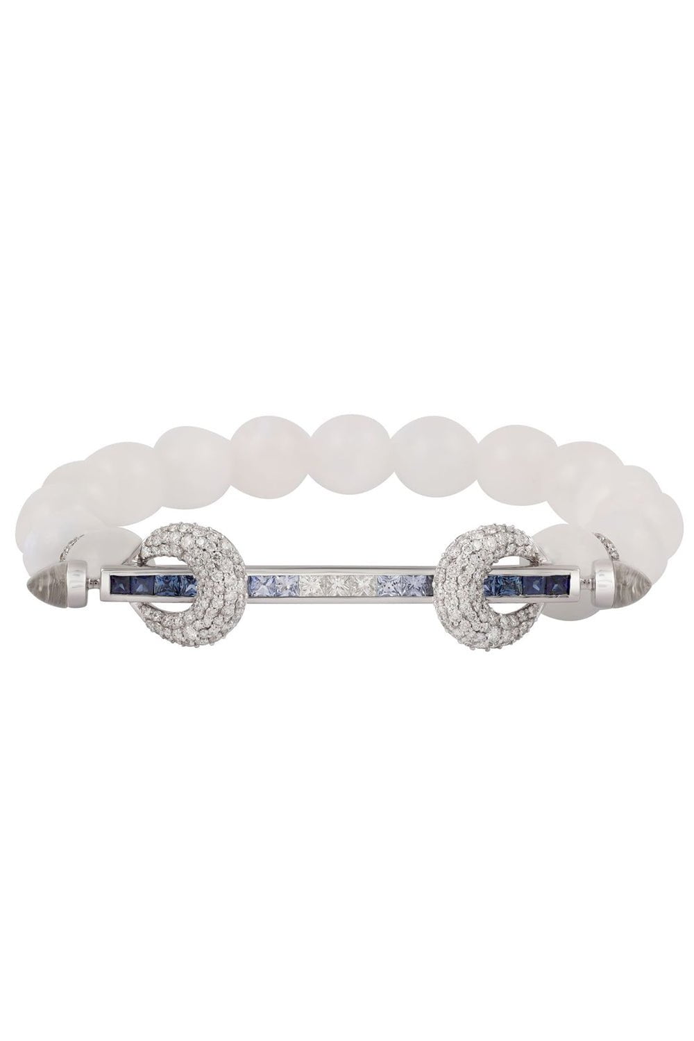 ANANYA-Rainbow Moonstone Blue Chakra Bracelet-WHITE GOLD