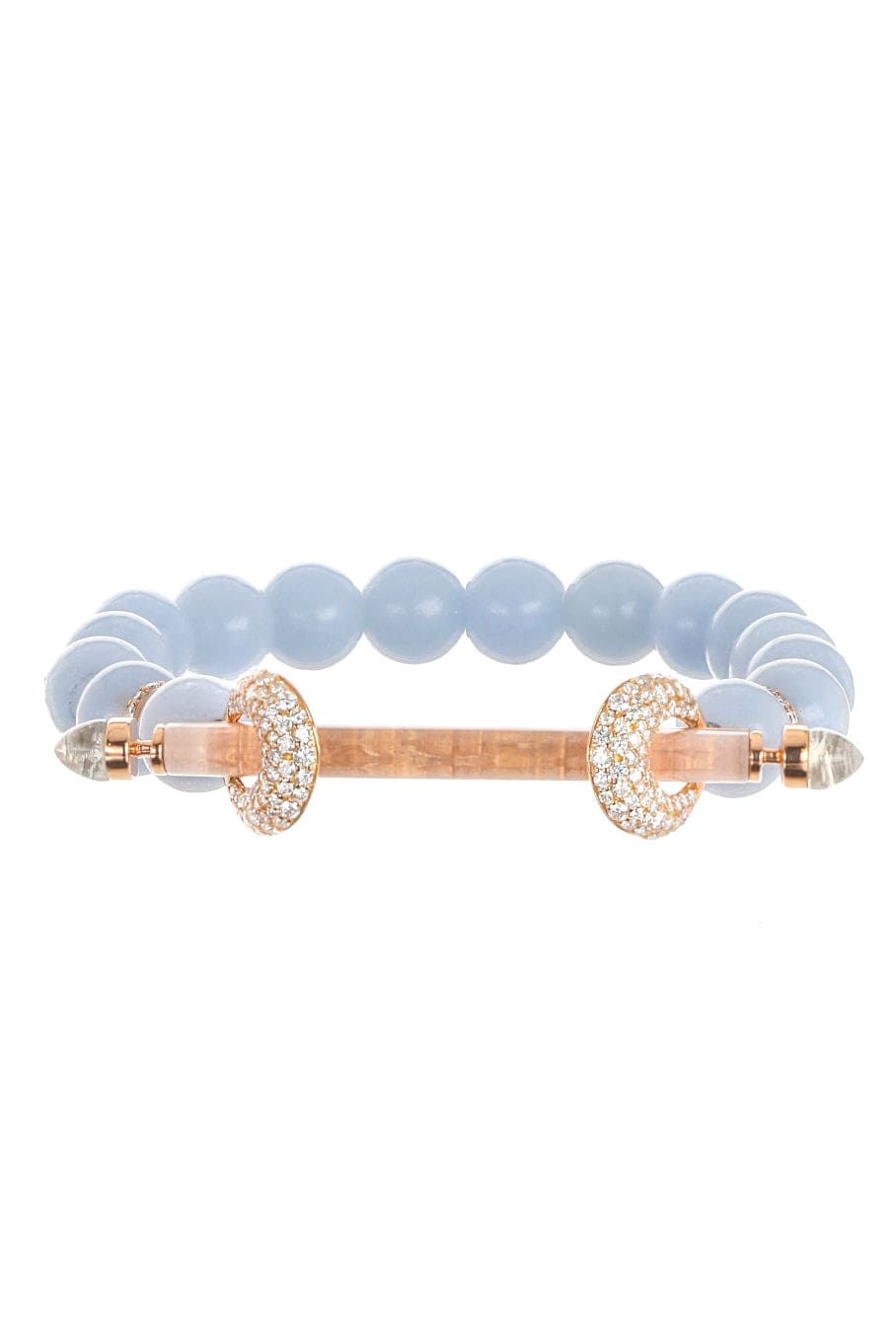 ANANYA-Agate Rose Quartz Chakra Bracelet-YELLOW GOLD