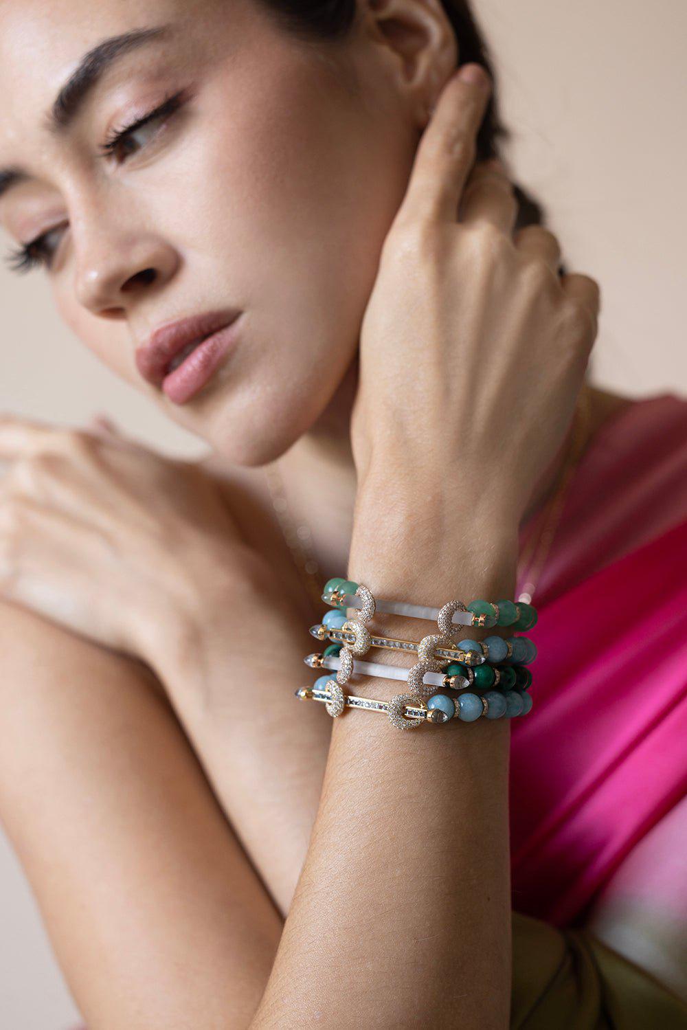 ANANYA-Aquamarine Chakra Bracelet-YELLOW GOLD