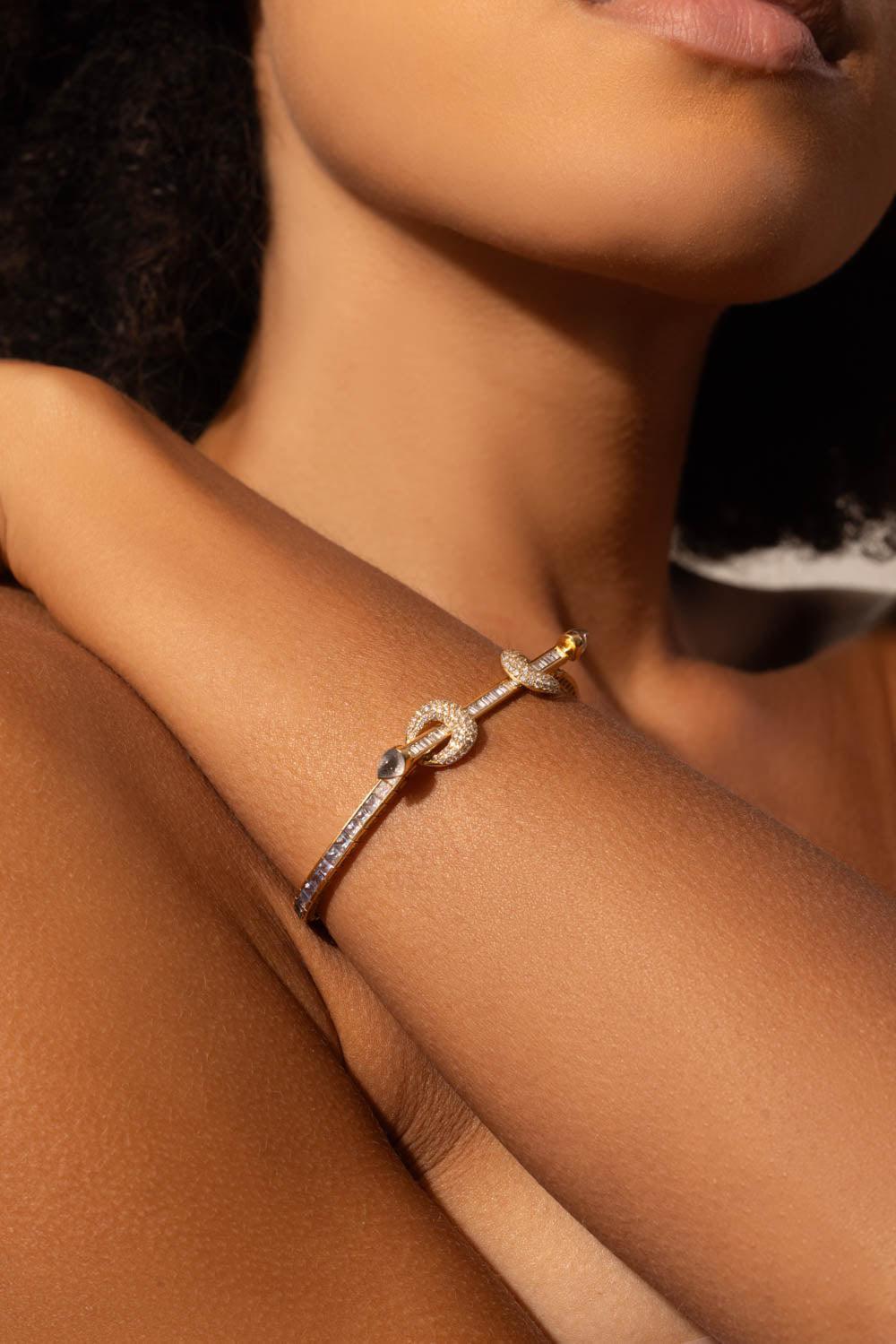 ANANYA-Blue Ombre Chakra Tennis Bracelet-YELLOW GOLD