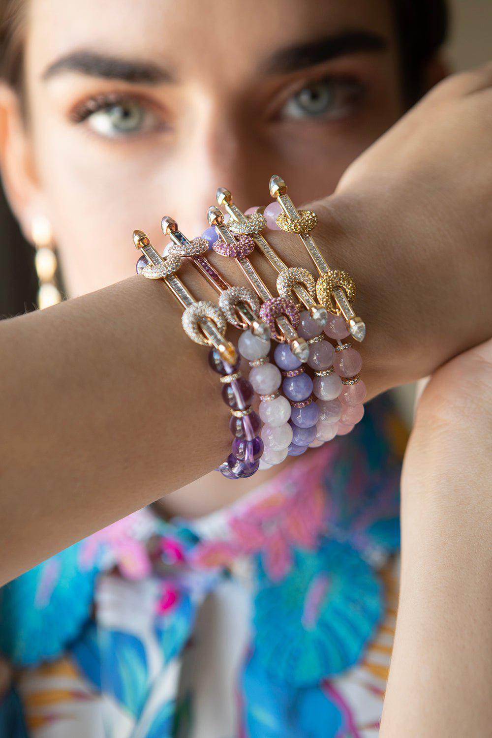 ANANYA-Kunzite Chakra Bracelet-YELLOW GOLD