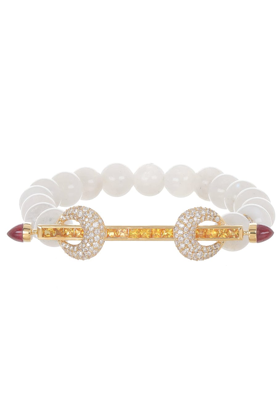 ANANYA-Moonstone Yellow Sapphire Chakra Bracelet-YELLOW GOLD