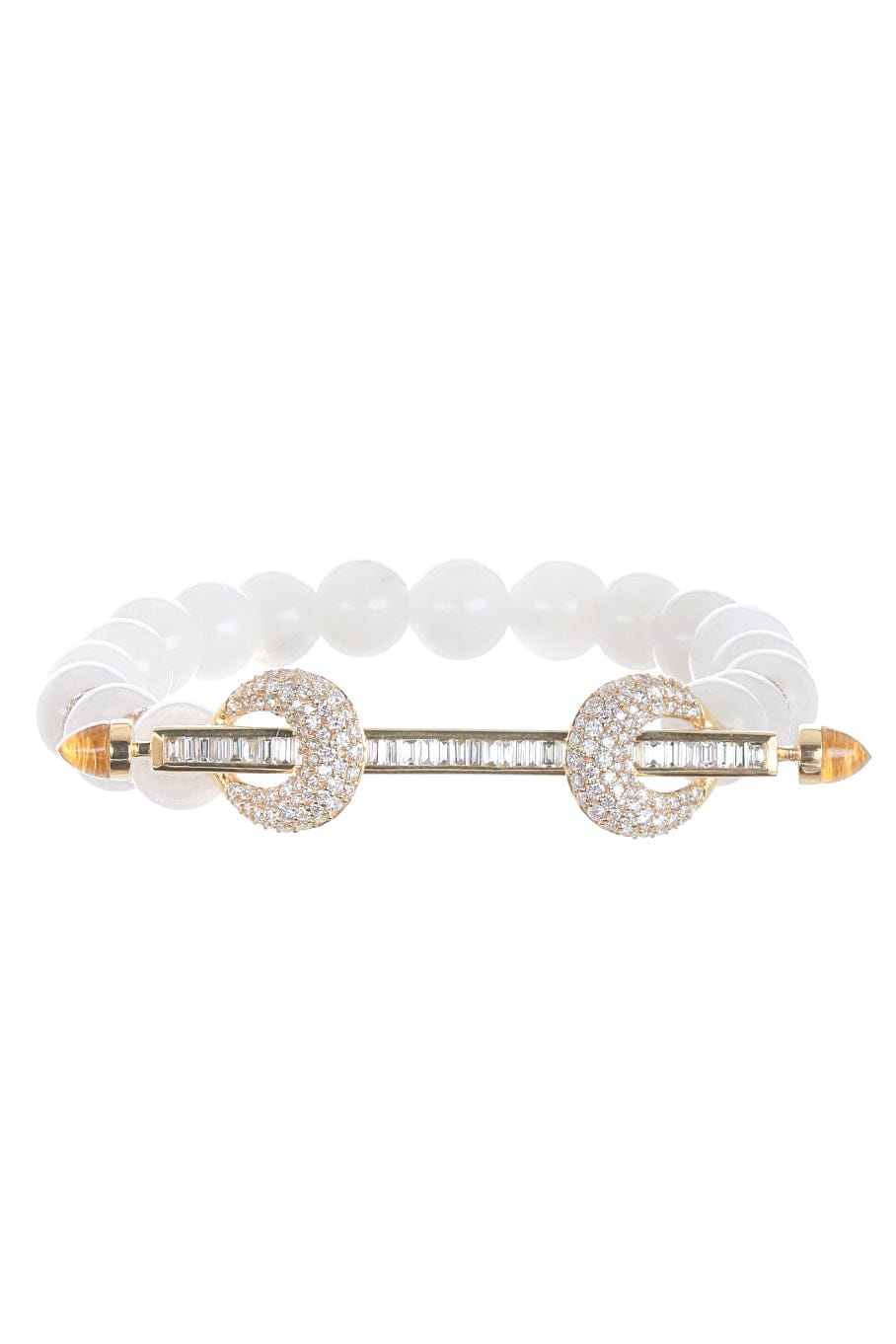 ANANYA-Rainbow Moonstone Diamond Chakra Bracelet-YELLOW GOLD