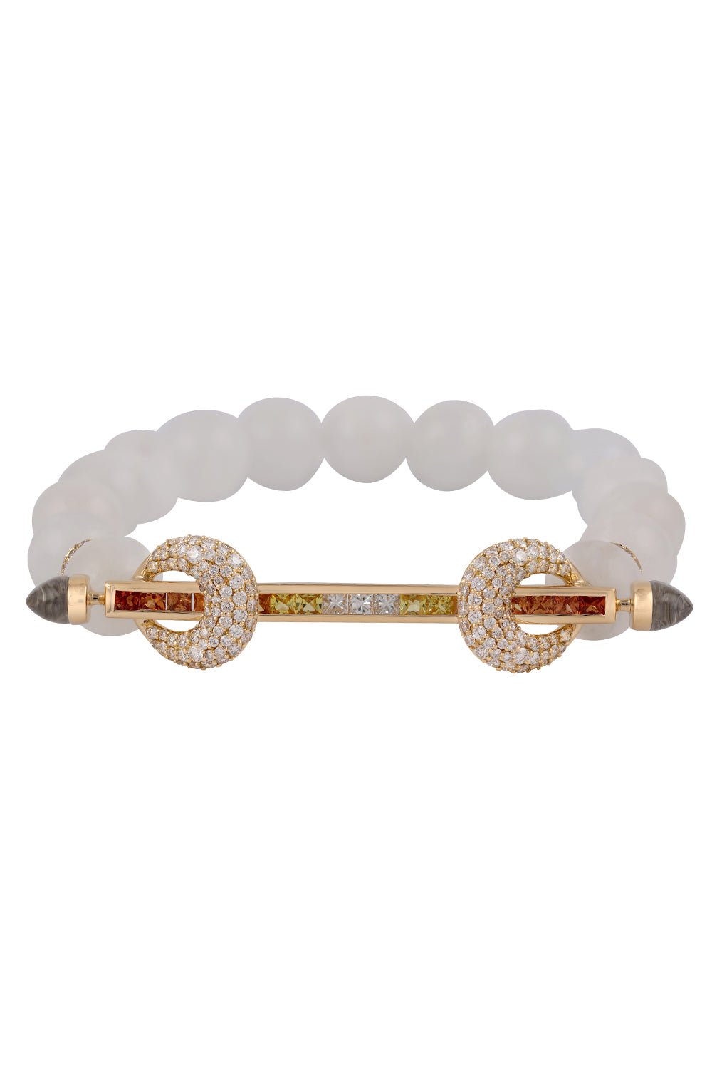 ANANYA-Rainbow Moonstone Ombre Chakra Bracelet-YELLOW GOLD