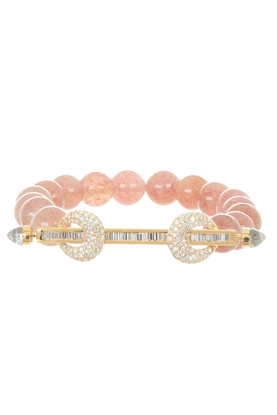 ANANYA-Strawberry Beryl Diamond Chakra Bracelet-YELLOW GOLD