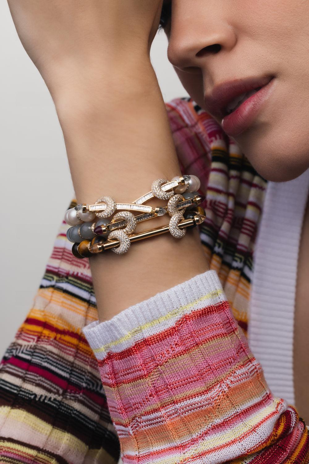 Tigers Eye Chakra Bracelet-YELLOW GOLD-JEWELRYFINE JEWELBRACELET O-ANANYA