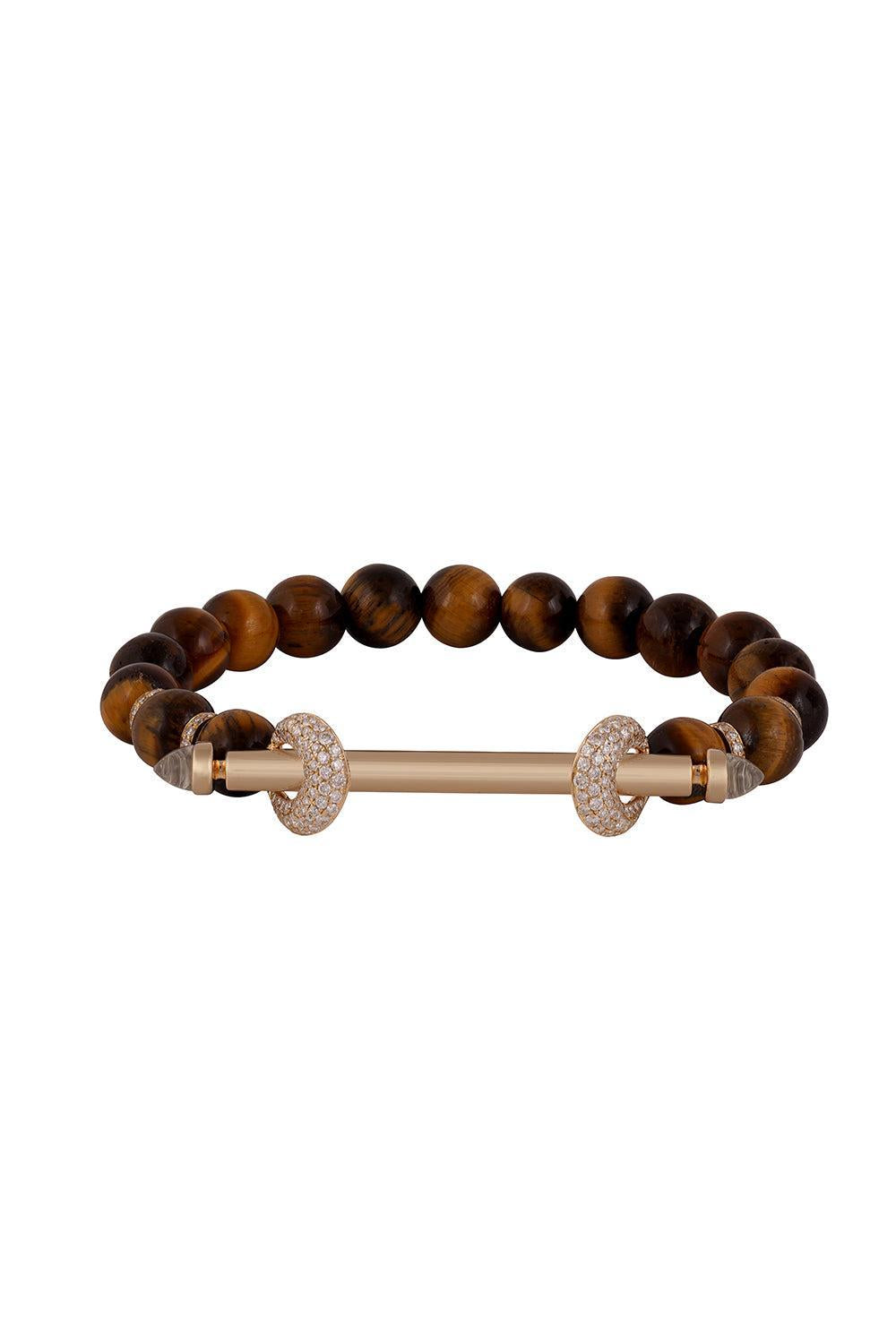 Tigers Eye Chakra Bracelet-YELLOW GOLD-JEWELRYFINE JEWELBRACELET O-ANANYA