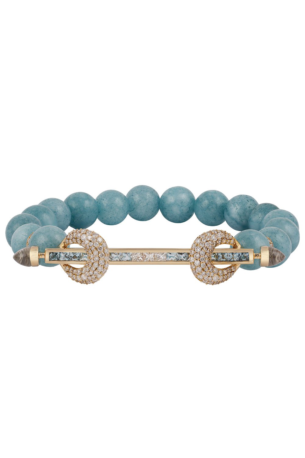 ANANYA-Aquamarine Blue Ombre Chakra Bracelet-YELLOW GOLD
