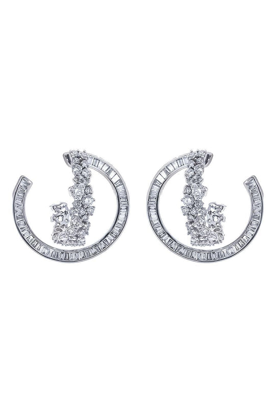 Diamond Scatter Double Hoop Earrings