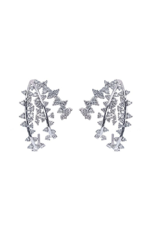 Diamond Scatter Tri-Hoop Earrings
