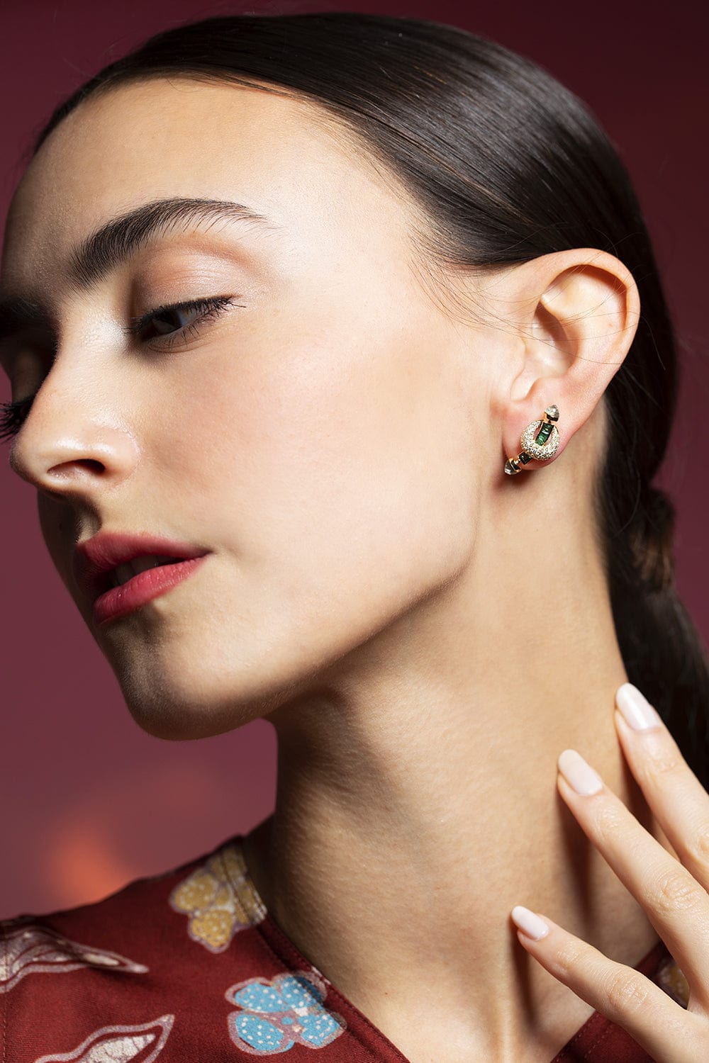 ANANYA-Emerald Chakra Earrings-YELLOW GOLD